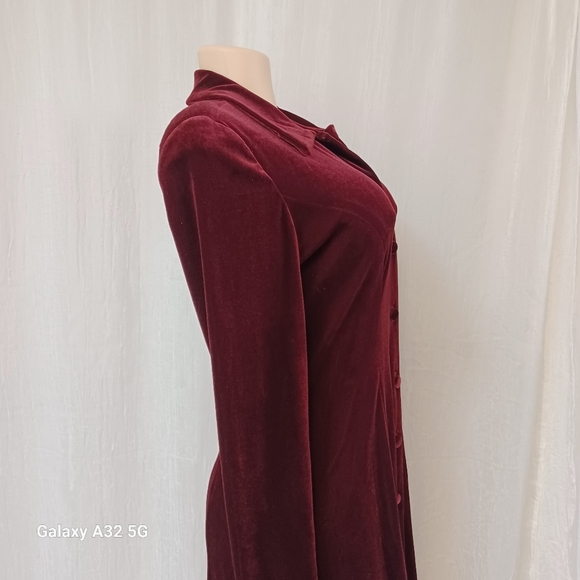 Talbots  Vtg Women Size 6 Rich Burgundy Long Sleeve Dress - Picture 8 of 16